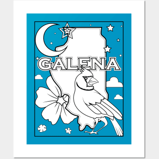 galena illinois state outline Posters and Art